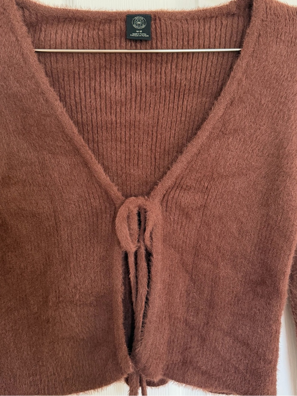 Urban Outfitters Noori Fluffy Tie-Front Top - Picture 2 of 7